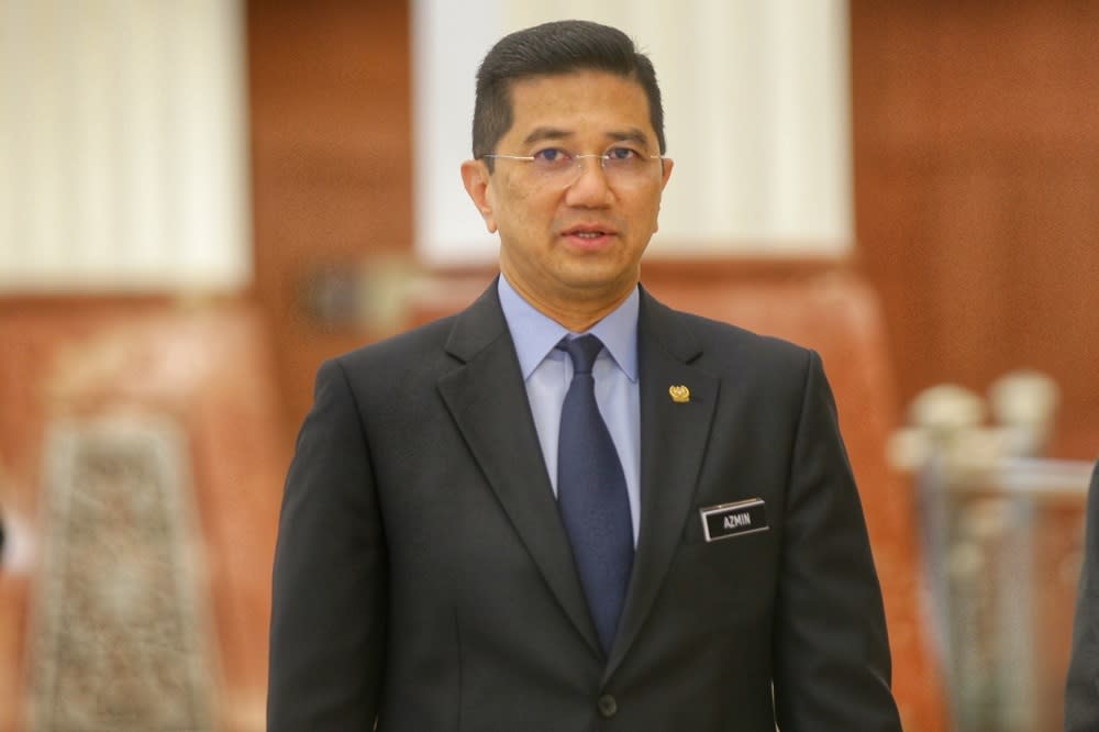 Economic Affairs Minister Datuk Seri Azmin Ali is pictured at the Parliament lobby October 15,2019. — Picture by Ahmad Zamzahuri