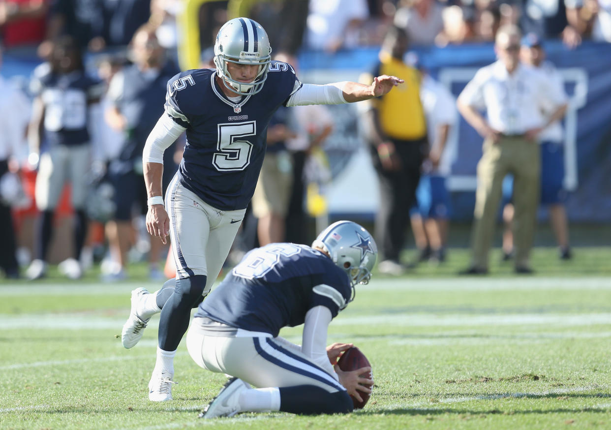 The Dallas Cowboys cut veteran kicker Dan Bailey on Saturday afternoon and will move forward with Brett Maher, who spent the last four seasons in the CFL. (Getty Images)