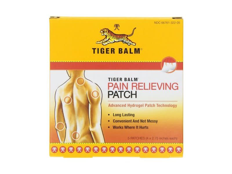 <a href="https://fave.co/2GaeLg1" rel="noopener" target="_blank" data-ylk="slk:Tiger Balm Pain Relieving Patch;elm:context_link;itc:0;sec:content-canvas" class="link ">Tiger Balm Pain Relieving Patch</a> (Photo: Tiger Balm)