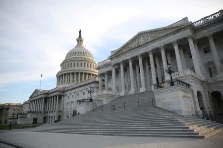 FILE PHOTO: The U.S. Capitol Building is seen shortly before sunset in Washington, U.S. May 17, 2017. REUTERS/Zach Gibson