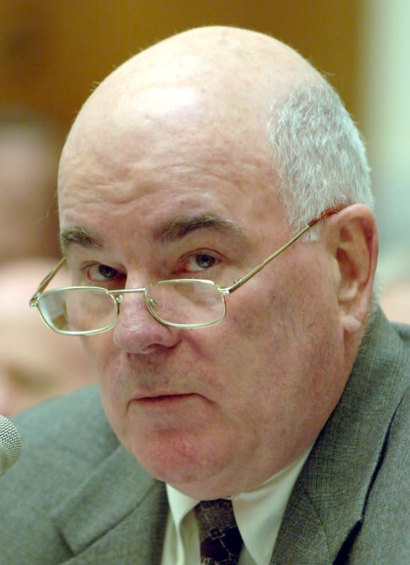 Secretary of the Army Francis Harvey testifies before the House Armed Services Committee about the fiscal year 2007 Defense Department budget on Capitol Hill in Washington on February 15, 2006. On March 2, 2007, Harvey announced his resignation amid charges of poor conditions for patients at Walter Reed Army Medical Center in Washington. File Photo by Roger L. Wollenberg/UPI