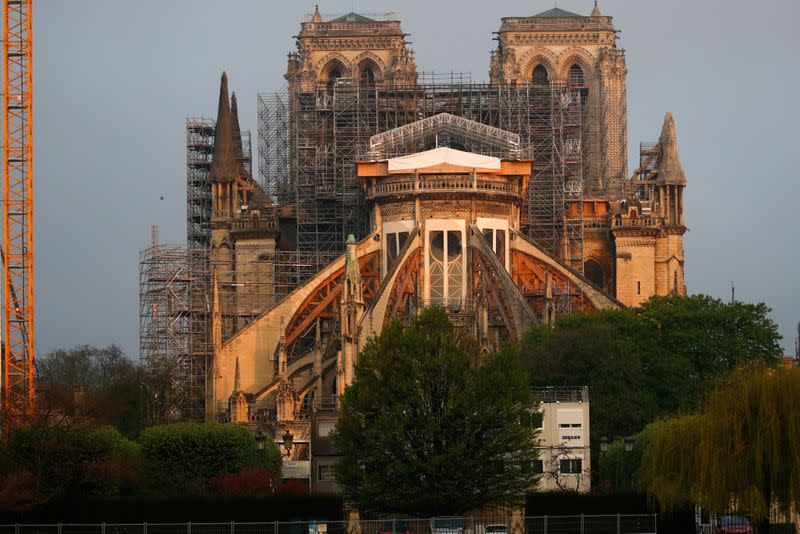 Notre Dame Cathedral in Paris ahead of Easter celebrations to be held under lockdown