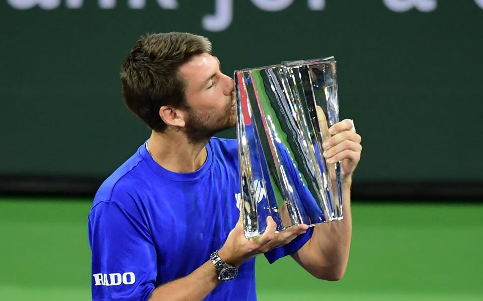 Norrie with the Indian Wells trophy - AFP 