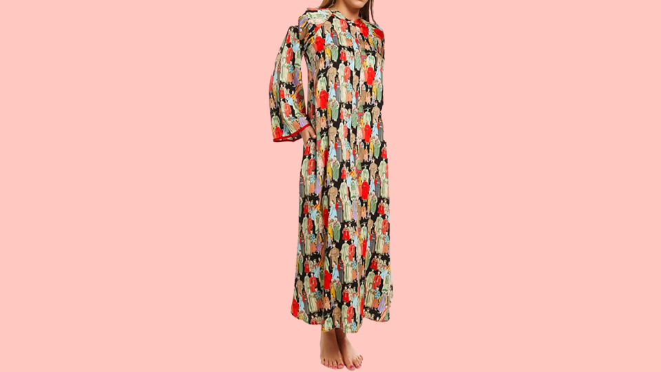 This luxurious caftan is perfect for lounging around a sunny weekend with a mimosa in hand.