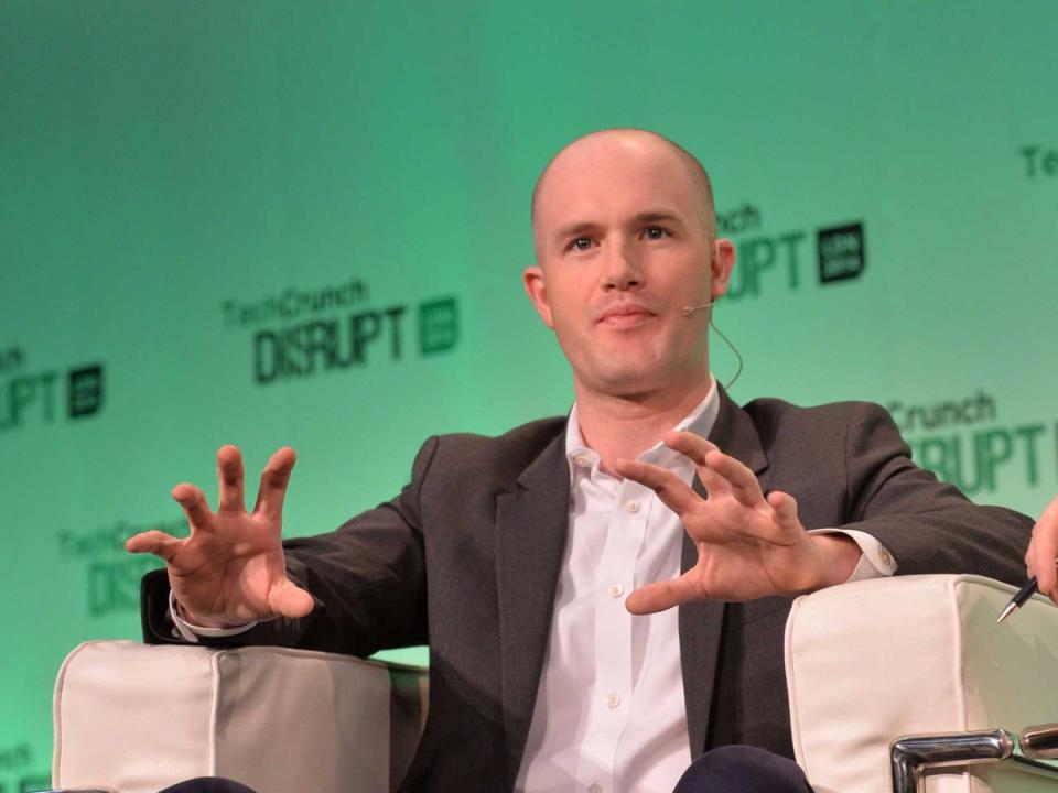 Coinbase CEO Brian Armstrong at TechCrunch Disrupt in London in September 2014. (Anthony Harvey/Getty)