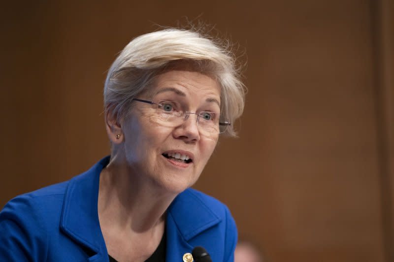 Sen. Elizabeth Warren, D-Mass., joined Sen. John Fetterman, D-Pa., in leading a push by 21 Democrats to urge the Drug Enforcement Administration to "swiftly" correct marijuana's status as a Schedule I substance under the Controlled Substance Act. Schedule I means a substance as no medical use and a "high risk" of abuse. File photo by Bonnie Cash/UPI