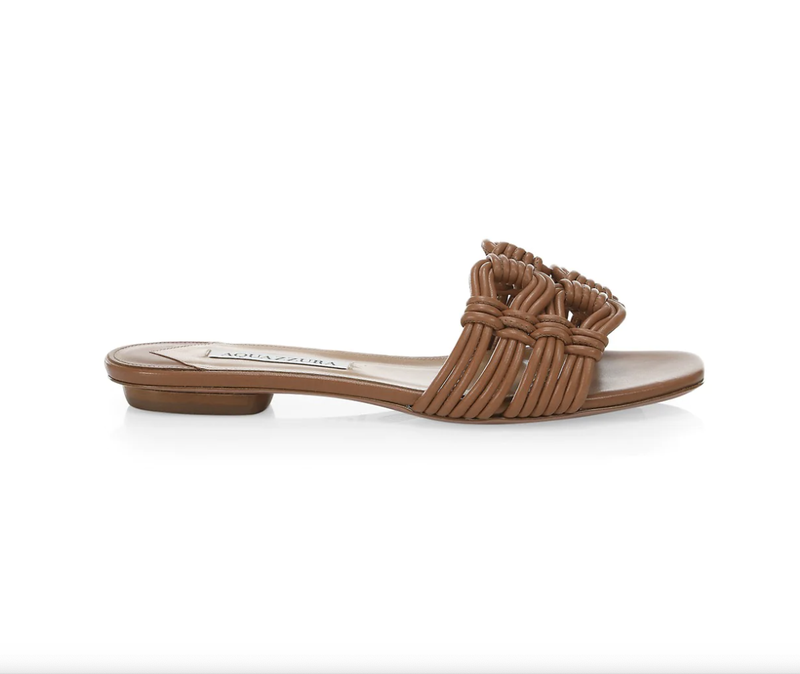 Noah Woven Leather Slide Sandals