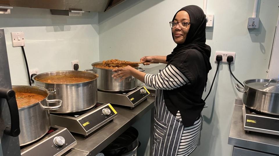 Negat cooking ahead of the Grand Iftar