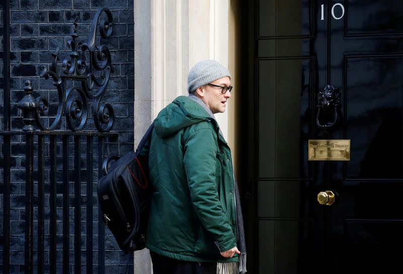 FILE PHOTO: Dominic Cummings, special adviser to British Prime Minister Boris Johnson arrives for a cabinet meeting to address the government's response to the global COVID-19 coronavirus outbreak, at Downing Street in London