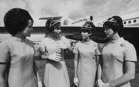 Air stewardesses with National Airline after a hijacking in 1969 - Credit: getty