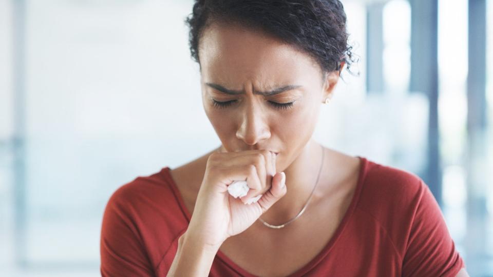 woman coughing