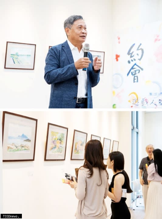 ▲桂冠集團會長王正明畫展，一期一會，給你一個理由來這裡約會。<br /><br />▼桂冠集團會長王正明畫展【遊戲人間】主題【約會】歡迎大家來吃冰看畫好好約會。