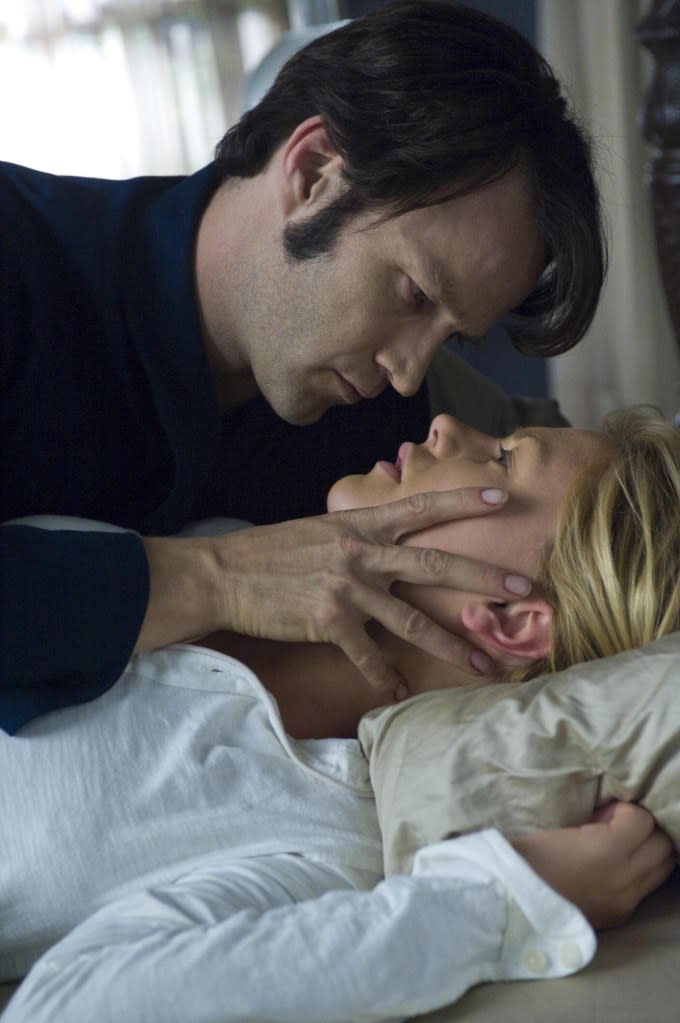 Compton (Moyer) and Stackhouse (Paquin) share a moment in “True Blood.”