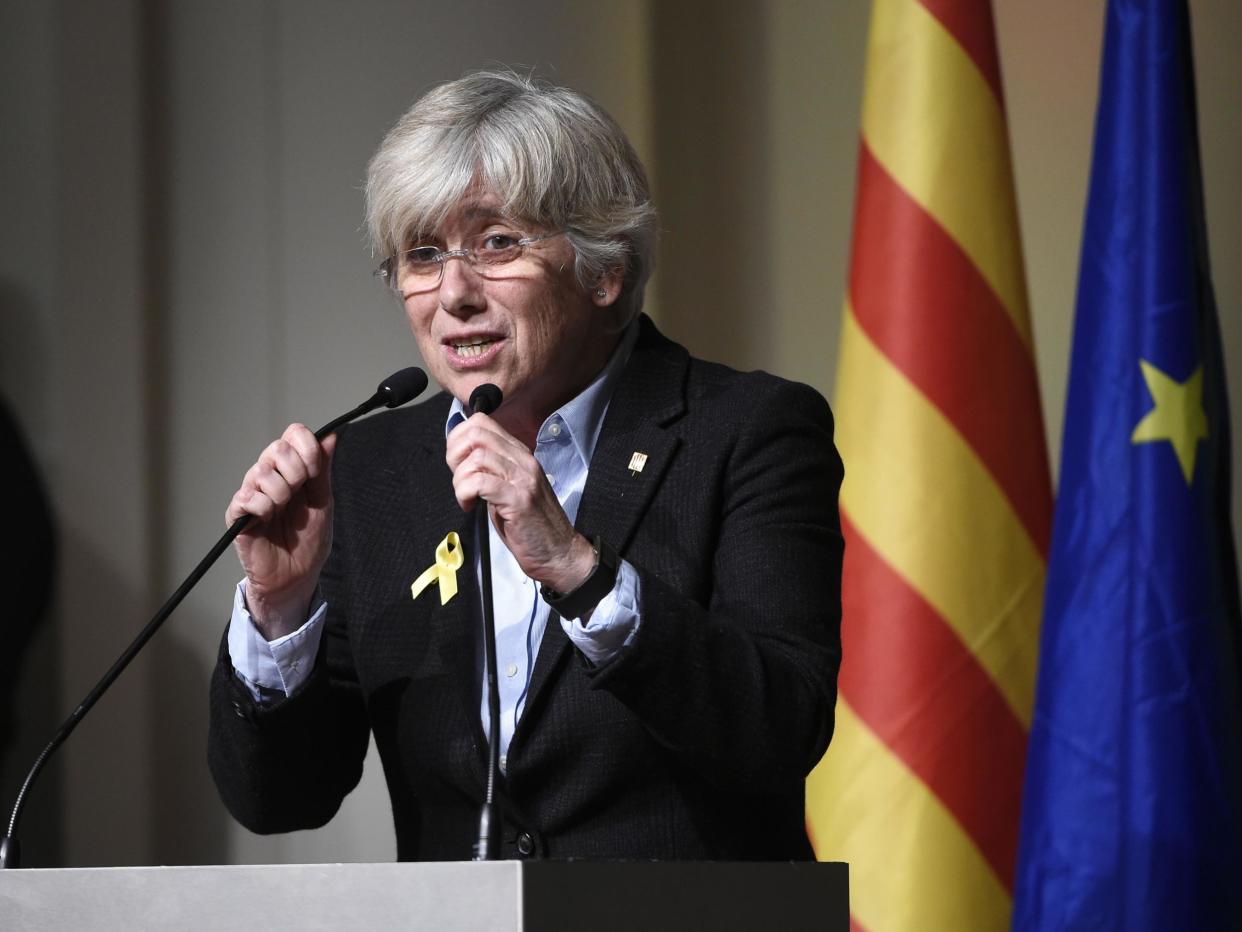 Clara Ponsati, who faces arrest if she returns to Spain, said: ’We are under the threat of having hostages being used for political blackmail‘: AFP/Getty