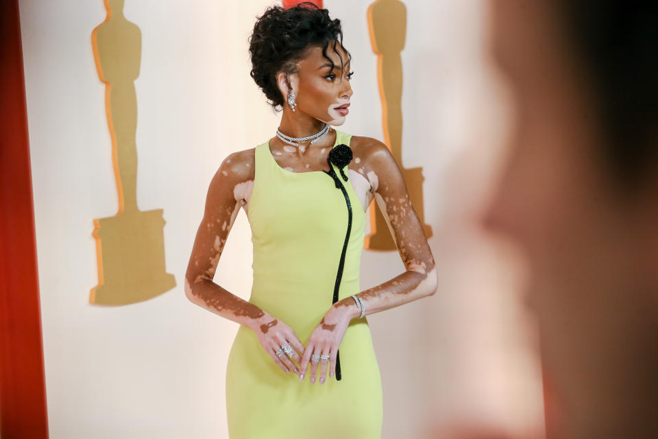 Winnie Harlow at the 95th Annual Academy Awards held at Ovation Hollywood on March 12, 2023 in Los Angeles, California.