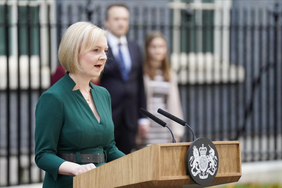 Liz Truss addressed the nation for the final time as prime minister on Tuesday (James Manning/PA) (PA Wire)