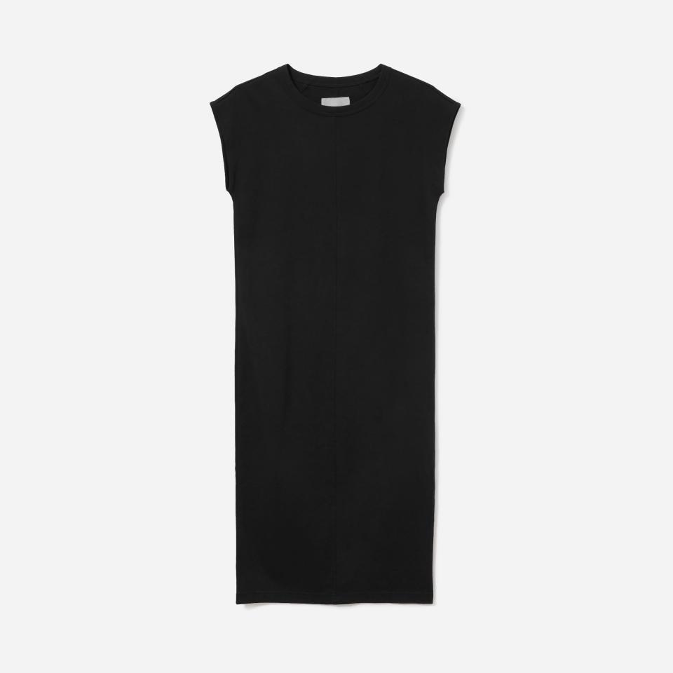 <p><strong>Everlane</strong></p><p>everlane.com</p><p><a href="https://go.redirectingat.com?id=74968X1596630&url=https%3A%2F%2Fwww.everlane.com%2Fproducts%2Fwomens-luxe-ctn-side-slit-tee-dress-black&sref=https%3A%2F%2Fwww.harpersbazaar.com%2Ffashion%2Ftrends%2Fg37038622%2Feverlane-summer-sale-best-items%2F" rel="nofollow noopener" target="_blank" data-ylk="slk:Shop Now;elm:context_link;itc:0;sec:content-canvas" class="link ">Shop Now</a></p><p><strong><del>$50</del> $35 </strong></p><p>Between the ultra-soft cotton and the subtle slit, this Everlane staple is a step up from a typical t-shirt dress. </p>