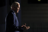 Former Vice President and Democratic presidential candidate Joe Biden speaks during a presidential candidates forum sponsored by AARP and The Des Moines Register, Monday, July 15, 2019, in Des Moines, Iowa. (AP Photo/Charlie Neibergall)