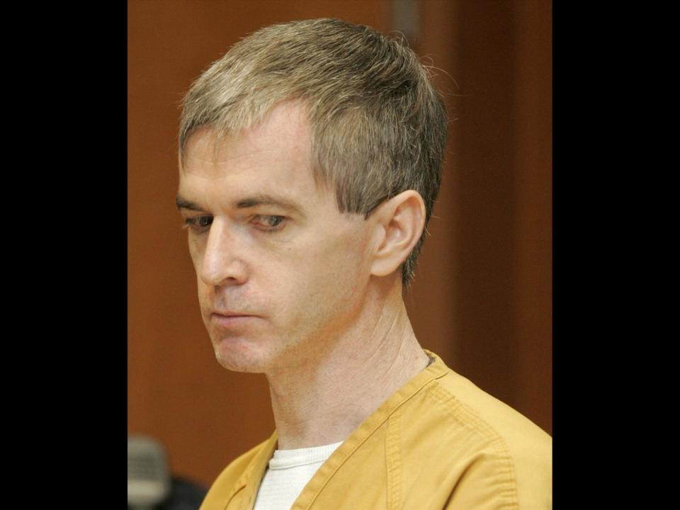 Charles Cullen, former nurse charged with murdering patients, photo on black