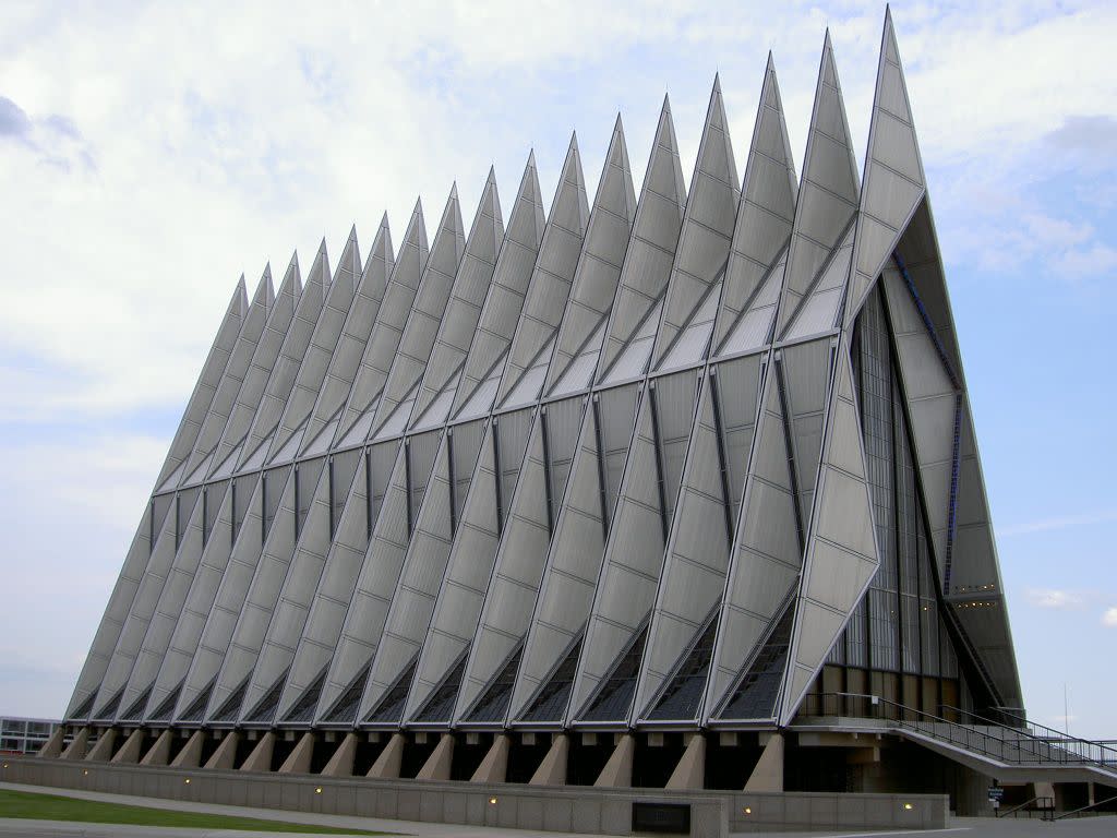 The Cadet Chapel at United States Air Force Academy, Colorado Springs