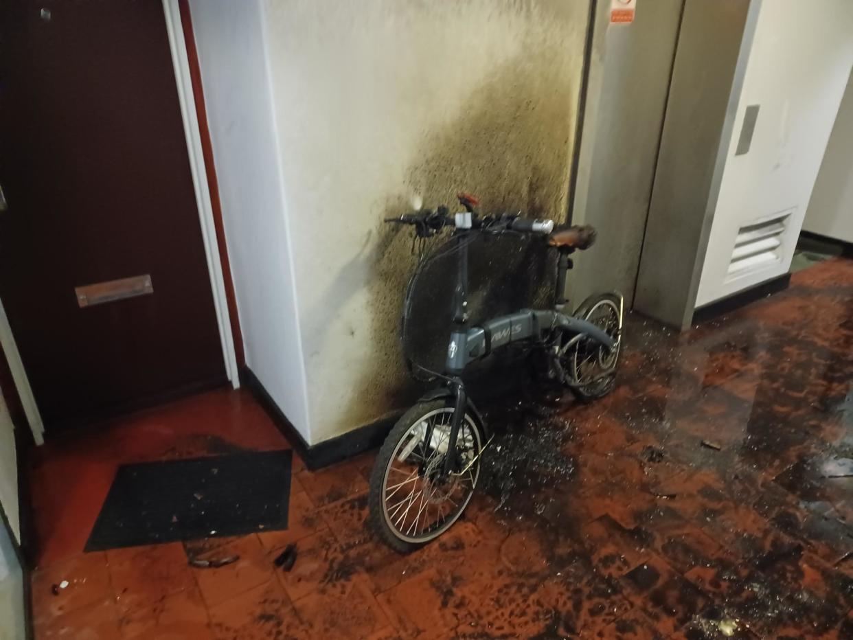 The aftermath of the e-bike fire in south-west London. (London Fire Brigade / SWNS)