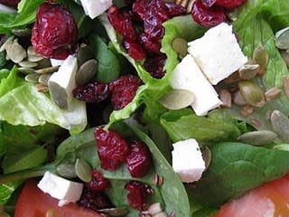 Cranberry Feta Salad with Pumpkin Seeds