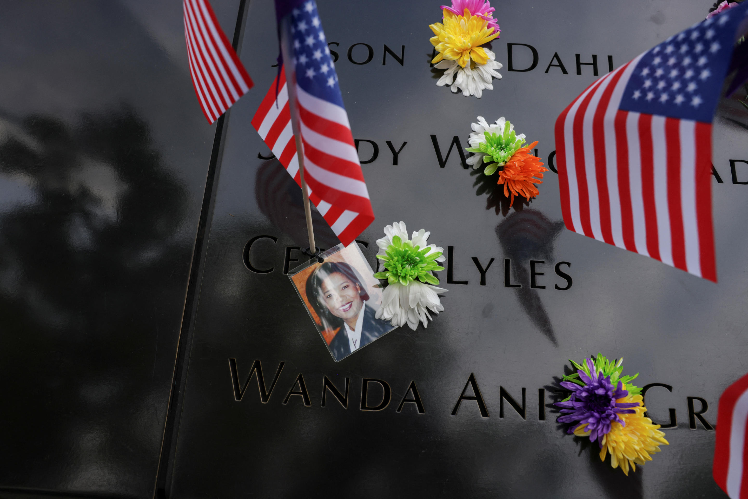 A photo of a woman who died in the September 11 attacks in New York City. 