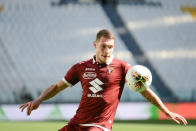 TURIN, PIEDMONT/TURIN, ITALY - 2020/07/04: Andrea Belotti of Torino in action during the The Serie A football Match Juventus FC vs Torino. Juventus won 4-1, at Allianz Stadium in Turin. (Photo by Alberto Gandolfo/Pacific Press/LightRocket via Getty Images)