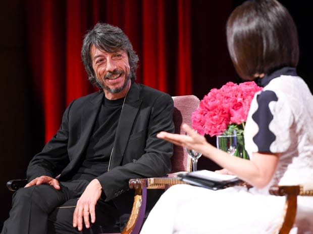 Pierpaolo Piccioli with Alina Cho during "The Atlier" at the Metropolitan Museum of Art. Photo: BFA.com/Zach Hilty