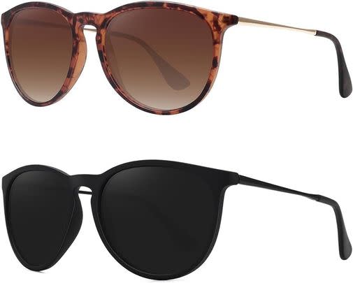 A two-pack of vintage-inspired polarized sunglasses for 20% off