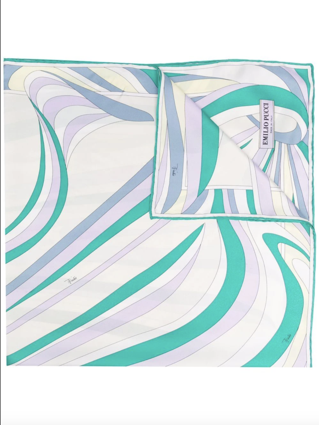 Emilio Pucci Abstract-Print Silk Halter Scarf Top