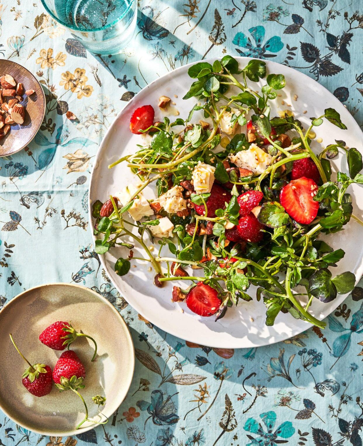 Watercress, Strawberry, and Toasted-Sesame Salad