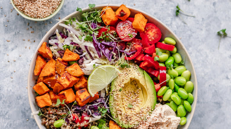 salad with many different vegetables