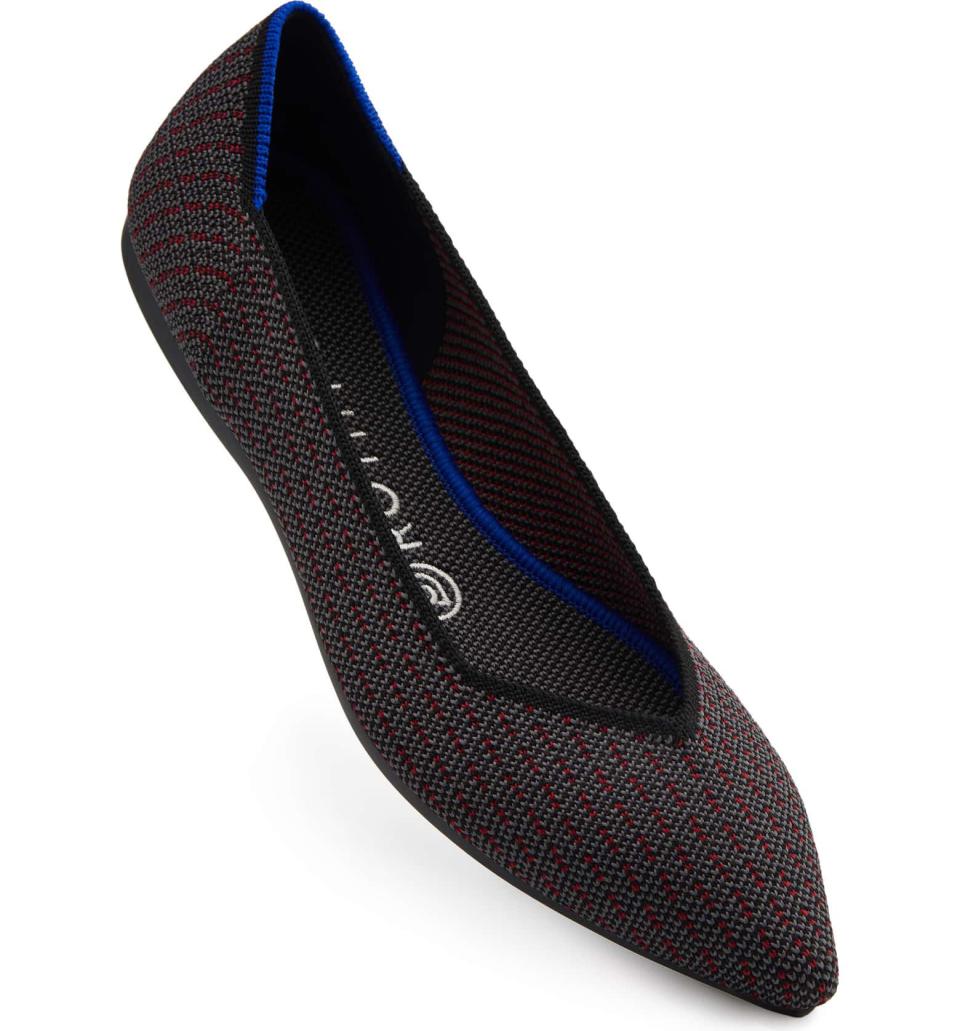 <p><strong>Rothy's </strong></p><p>nordstrom.com</p><p><strong>$145.00</strong></p><p><a rel="nofollow noopener" href="https://shop.nordstrom.com/s/rothys-pointy-toe-flat-women-nordstrom-exclusive/5134518" target="_blank" data-ylk="slk:Shop Now;elm:context_link;itc:0;sec:content-canvas" class="link ">Shop Now</a></p>A gift with conscience, this shapely pointy-toe flat features a seamless knit upper made from recycled water bottles."/