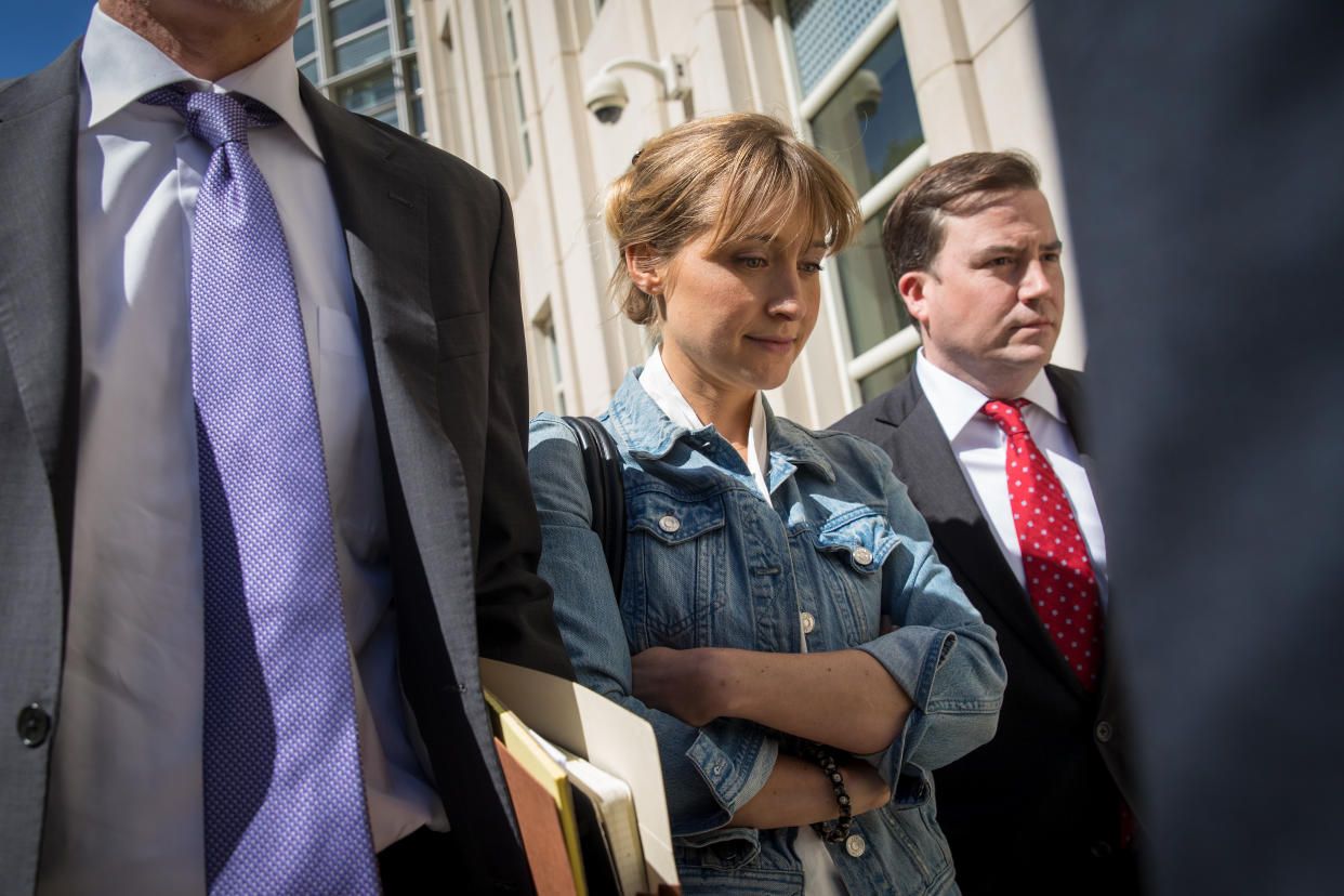 Actress Allison Mack leaves the U.S. District Court for the Eastern District of New York following a status conference, June 12, 2018. (Photo: Drew Angerer/Getty Images)