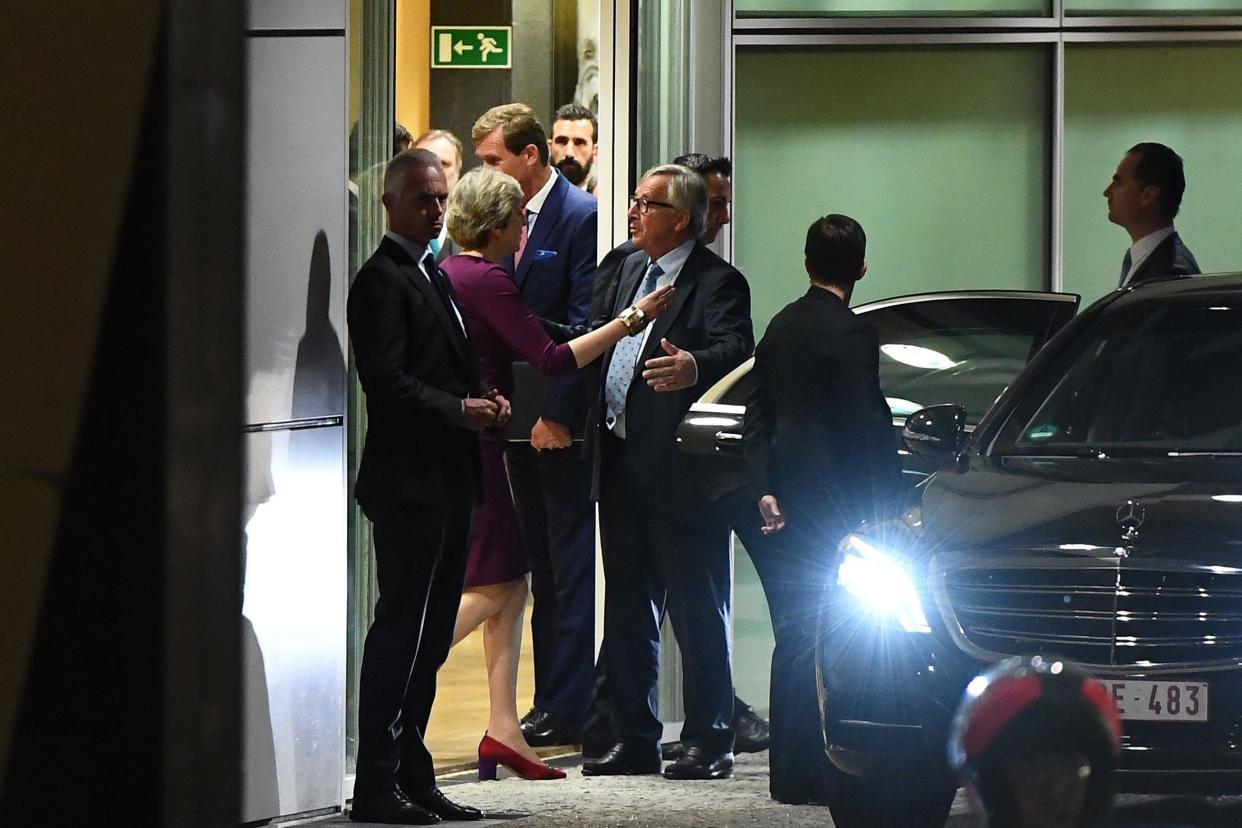 The PM previously called her working dinner with Juncker 'friendly and constructive': AFP/Getty Images