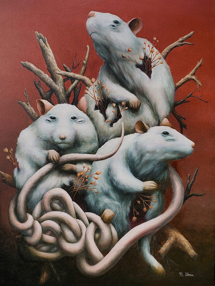 "They Rule the Kingdom They Built," Maria Uhase, oil and acrylic.