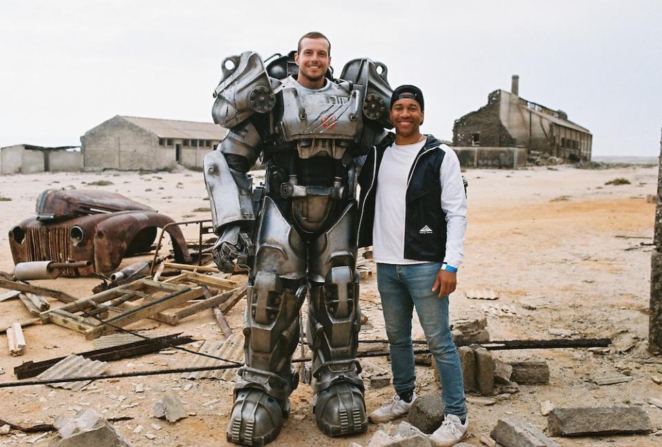 Moten and Adam Shippey, taken on Aaron’s camera by JoJo Whilden, the on-set photographer.