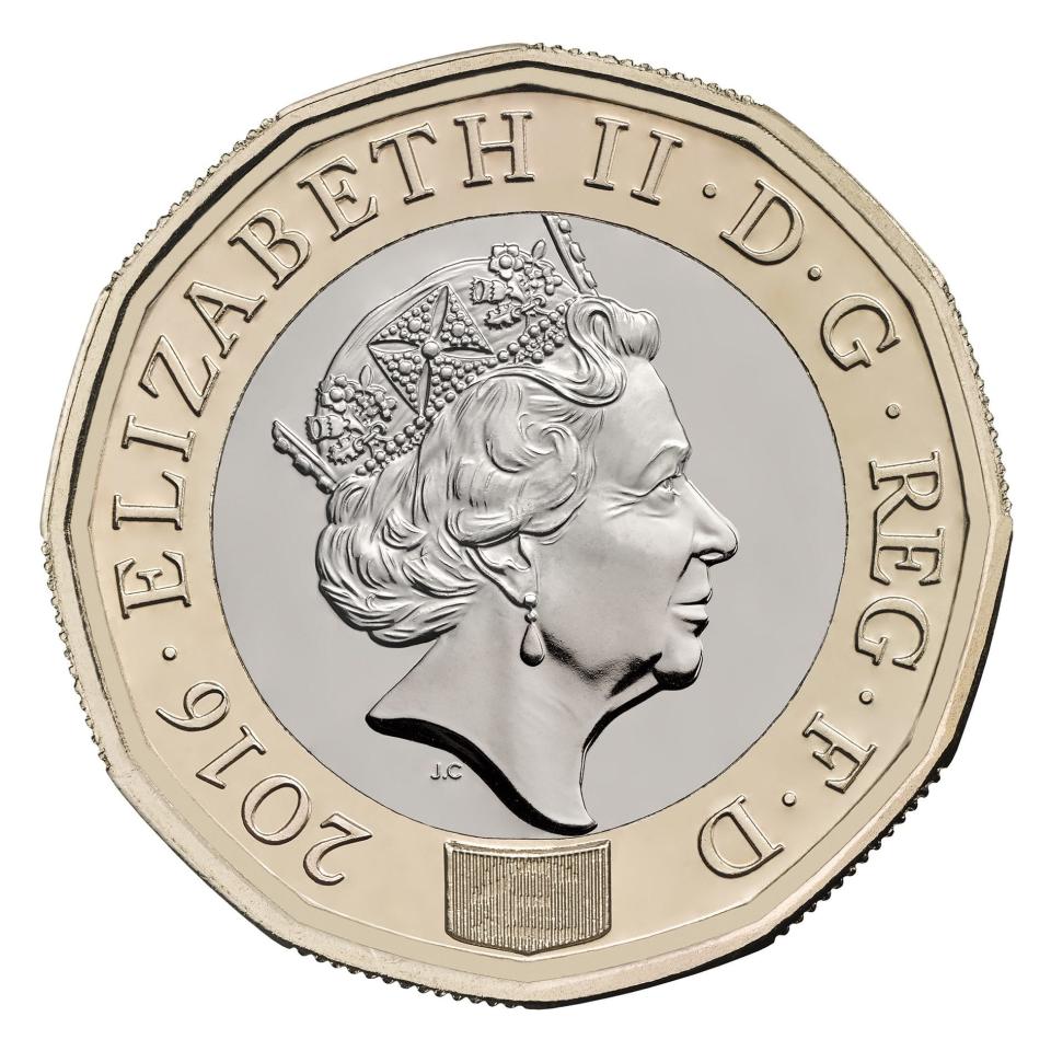 Other side of new £1 coin