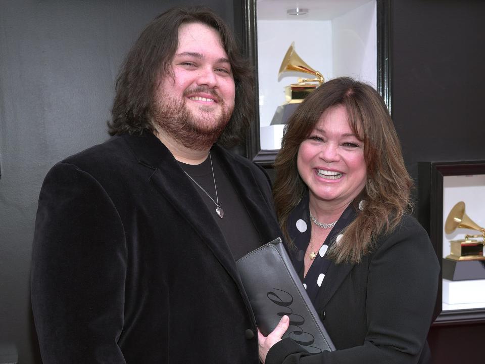 Wolfgang Van Halen, and Valerie Bertinelli attend the 64th Annual GRAMMY Awards at MGM Grand Garden Arena on April 03, 2022 in Las Vegas, Nevada