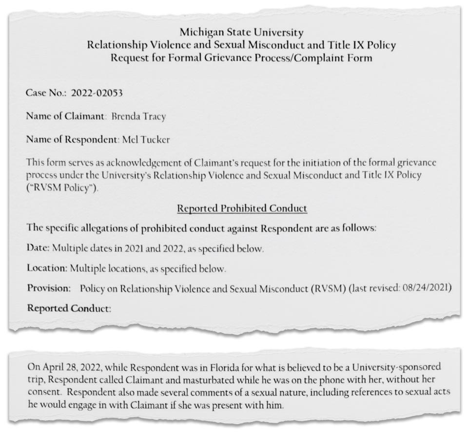 Tracy's allegations are detailed in her December 2022 formal Title IX complaint.