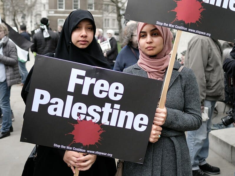 以色列與英國等地都爆發反對以巴衝突的遊行。（Wikimedia Commons）
