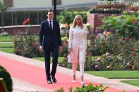 White House senior advisors Ivanka Trump and Jared Kushner arrive at Hyderabad House in New Delhi on February 25, 2020. (Photo by Prakash SINGH / AFP) (Photo by PRAKASH SINGH/AFP via Getty Images)