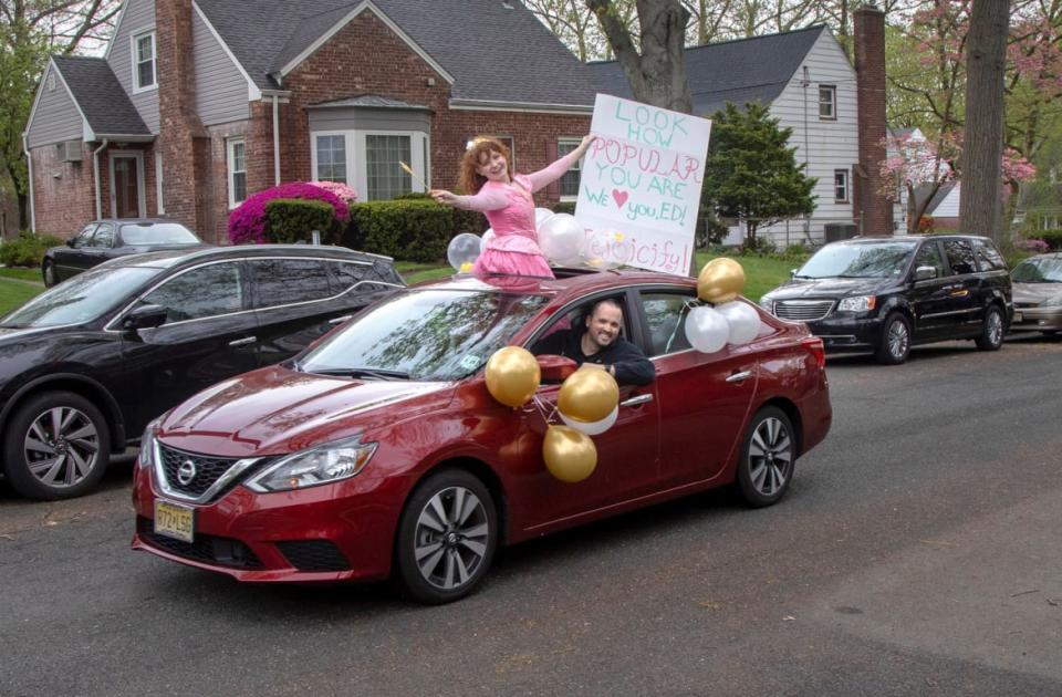 <div class="inline-image__caption"><p>Over 50 decorated cars, filled with friends and family, participated in a parade processional at the Pierce residence in Teaneck NJ upon Edward Pierce’s arrival home.</p></div> <div class="inline-image__credit">Courtesy Jeff Rhodes, Holy Name Medical Center Staff Photographer</div>