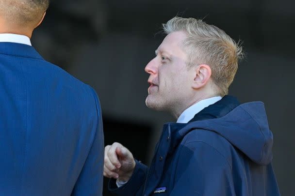 PHOTO: Actor Anthony Rapp arrives to the US District Courthouse as the trial of Kevin Spacey after allegations of alleged sexual misconduct begins in New York, Oct. 6, 2022.  (Alexi J. Rosenfeld/Getty Images)