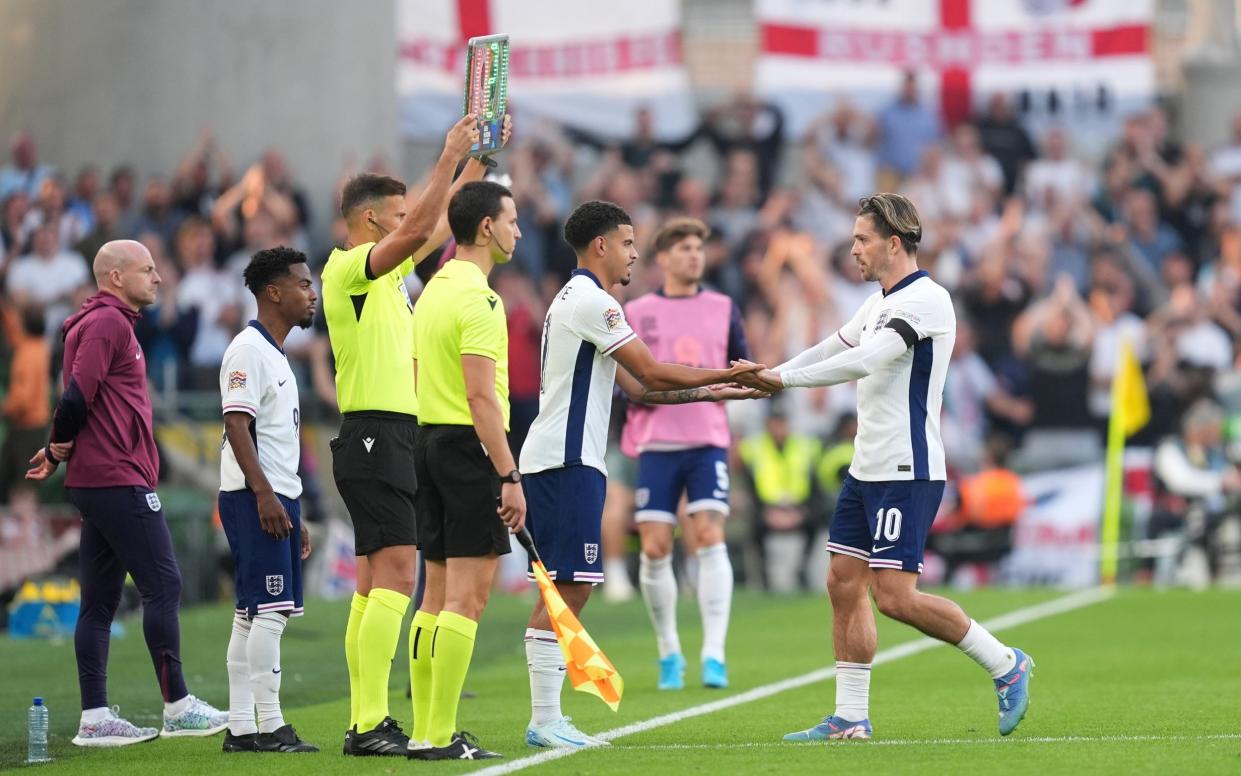 Jack Grealish comes off