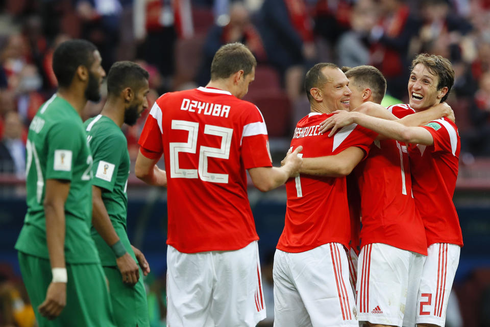 Pleasing the boss: Russia thrashed Saudi Arabia 5-0 at Luzhniki Stadium