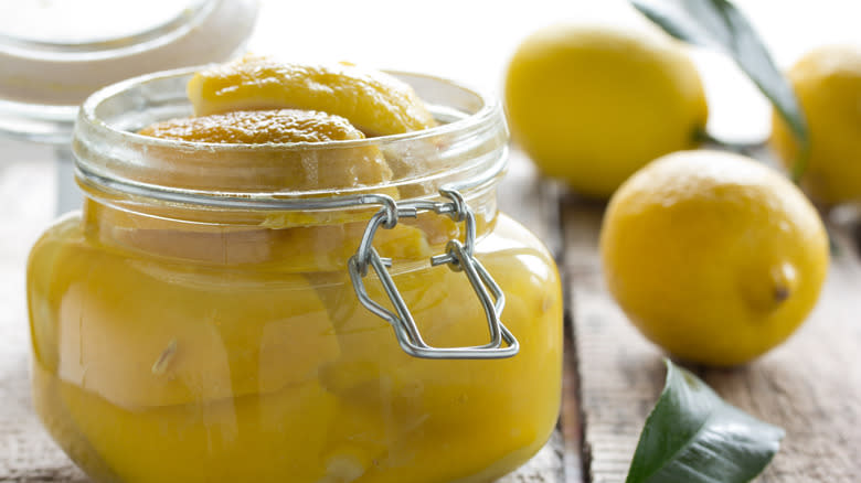 preserved lemons in a mason jar