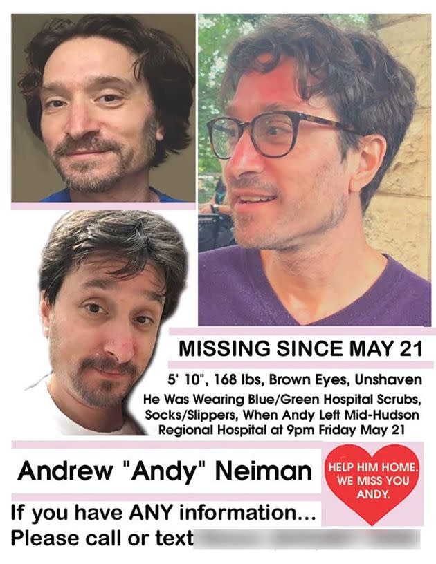 Missing poster from days after Andy went missing.