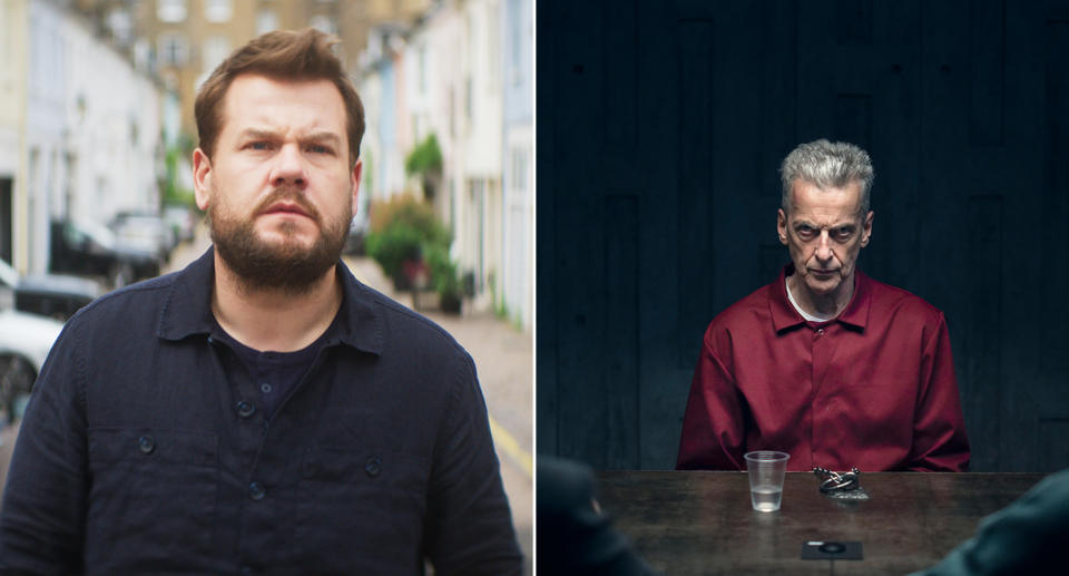 James Corden and Peter Capaldi in Prime Video series. (Prime Video)